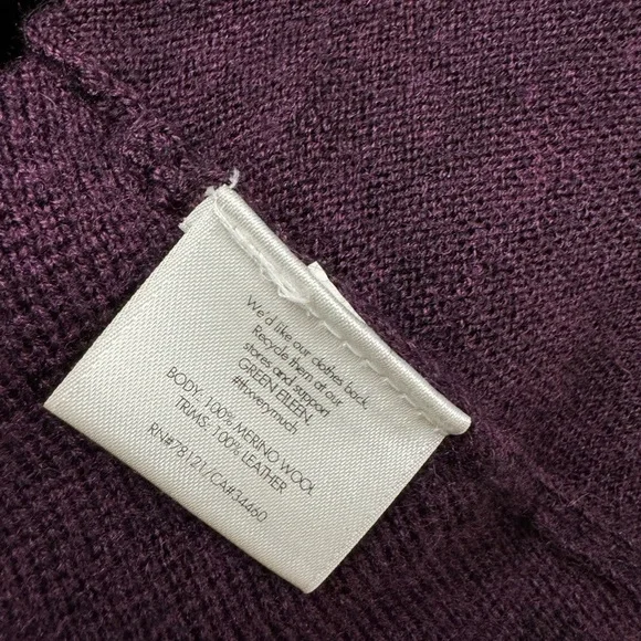 EILEEN FISHER 100% Merino Wool Sweater Cardigan Purple 1X - Picture 10 of 11